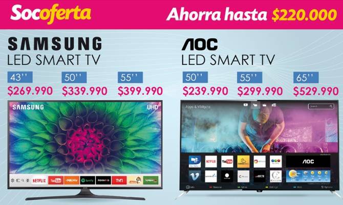 Smart TV con Socofertas increíbles en Comercial Socoepa