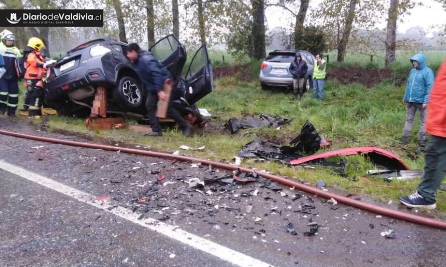 Seis lesionados dejó accidente múltiple en ruta Valdivia-San José 