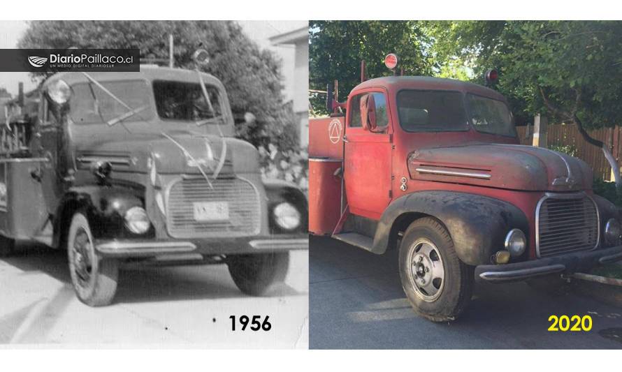Bomberos de la Primera de Paillaco iniciaron restauración de histórico carro de 1955