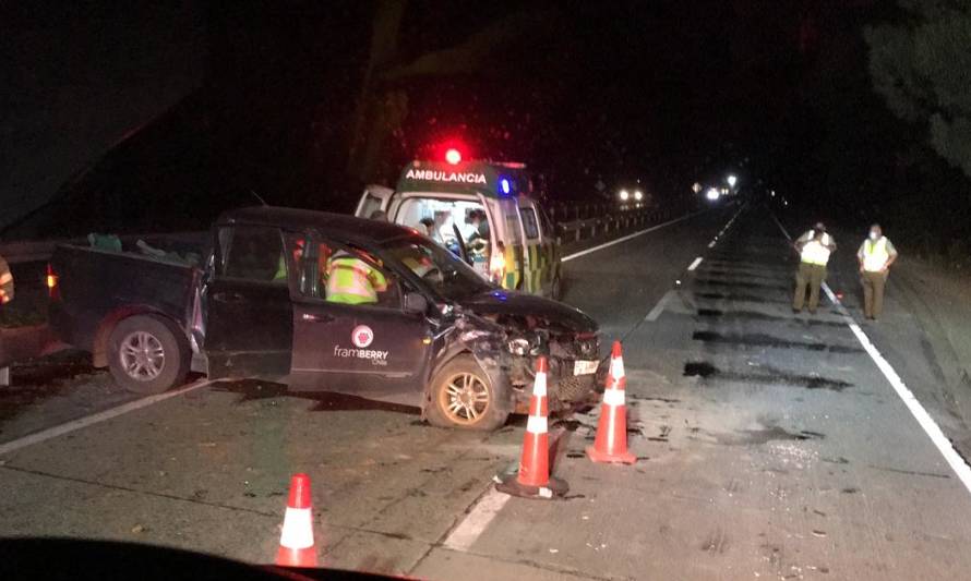 Cuatro lesionados dejó choque en la ruta 5 Sur