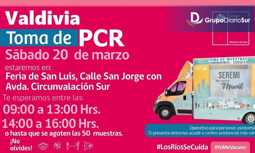 Movil PCR atenderá en Valdivia y Corral este fin de semana