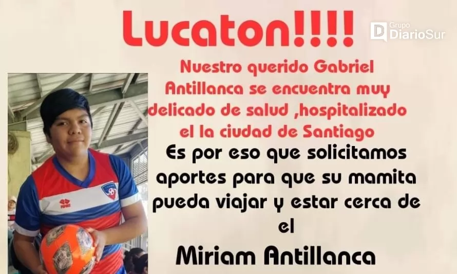 Campaña solidaria para menor corraleño que se encuentra hospitalizado en Santiago
