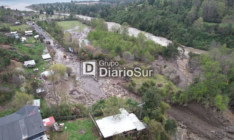 Impactante: Aluvión de Caunahue desde el aire