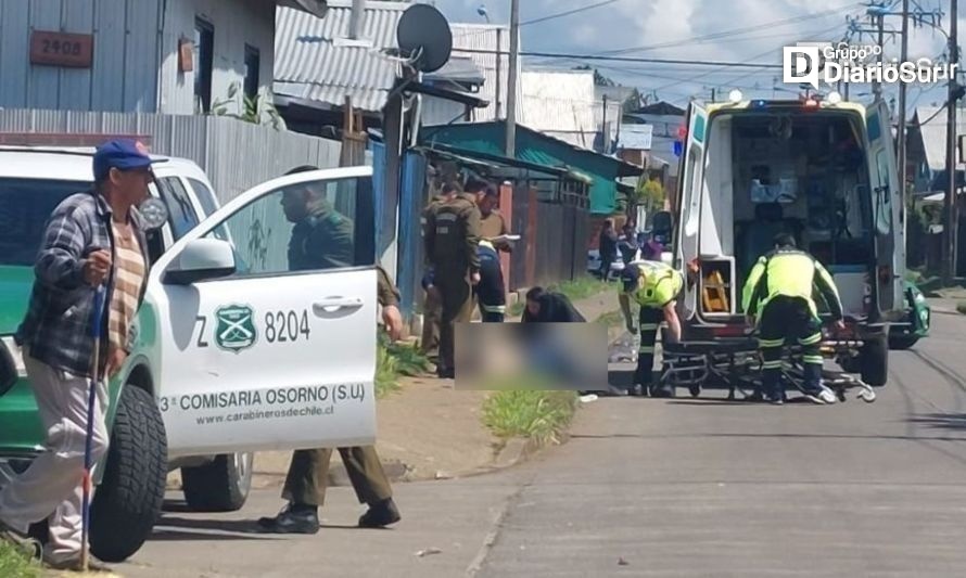 Una persona fue baleada en Osorno