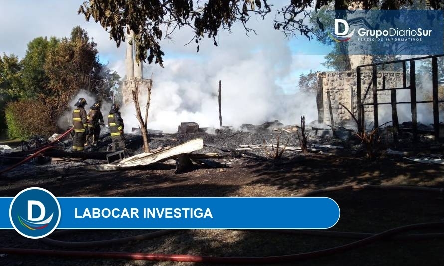 Incendio destruyó casa patronal en Los Lagos