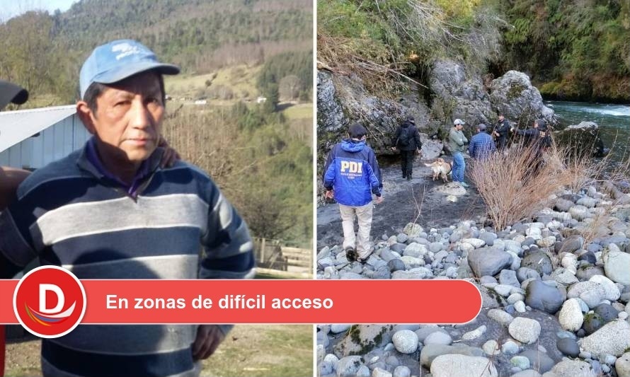 Perros adiestrados siguen la pista de desaparecido en Maihue